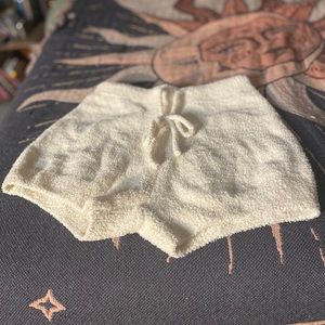 Fuzzy White Pajama Shorts